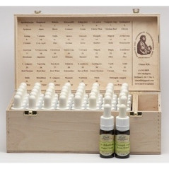 Set remedii florale Bach in cutie de lemn