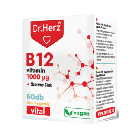 Dr. Herz B12 1000 mcg + Szerves Cink -60db. kapszula