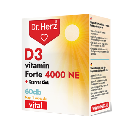 Dr. Herz Vitamina D3 4000 UI + Zinc Organic –60capsule