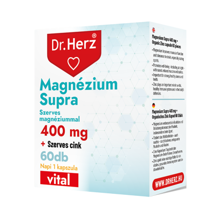 Dr. Herz Magnézium Supra 400 mg + Szerves Cink -60db