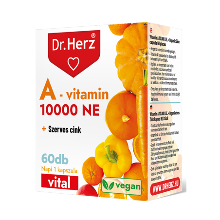 Dr. Herz Vitamina A 10.000 UI + Zinc organic –60capsule