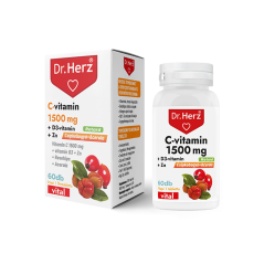 Dr. Herz Vitamina C 1500 mg + Vitamina D3 + Zinc cu extract de măceșe și acerola –60capsule