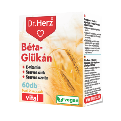 Dr. Herz Béta-Glükán+Szerves Cink,Szelén+C-vitamin -60db vegan kapszula