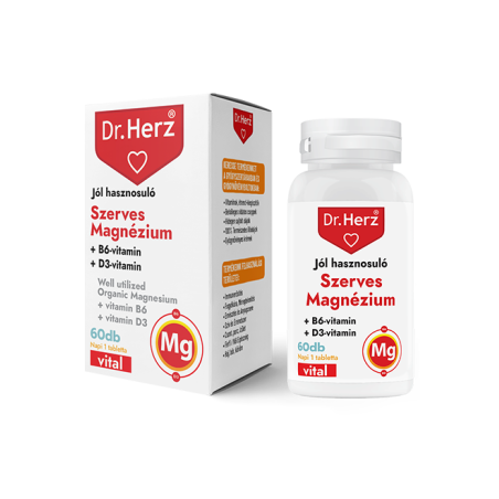 Dr. Herz Magneziu Organic + B6 + D3 –60capsule