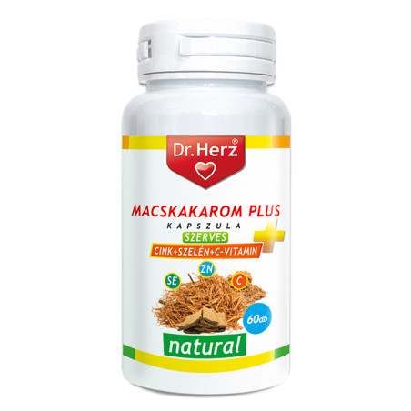 Dr.Herz Macskakarom + Szerves Cink + Szelén + C-vitamin –60kapszula